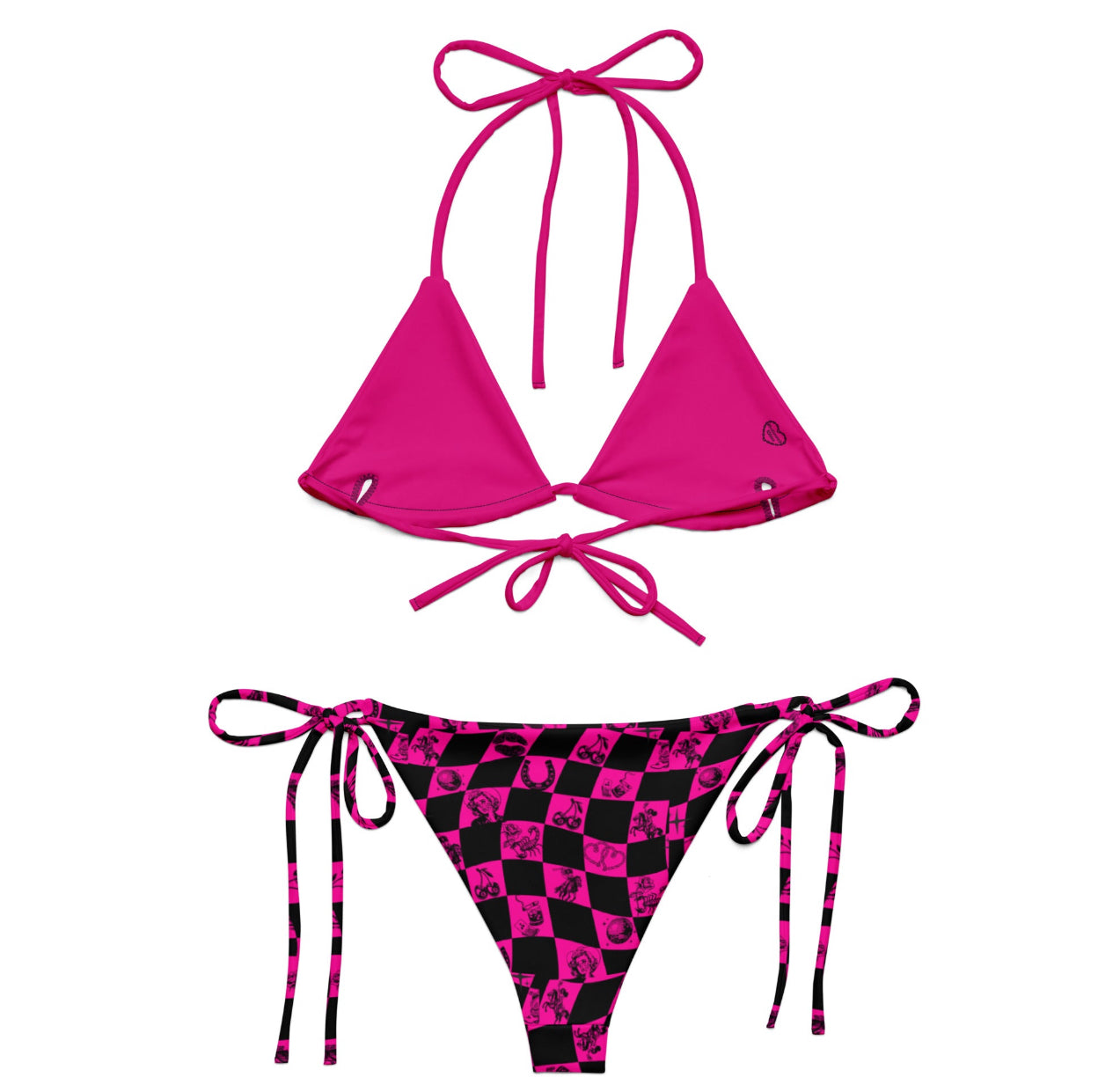 Pink checkered Retro Cowgirl bikini