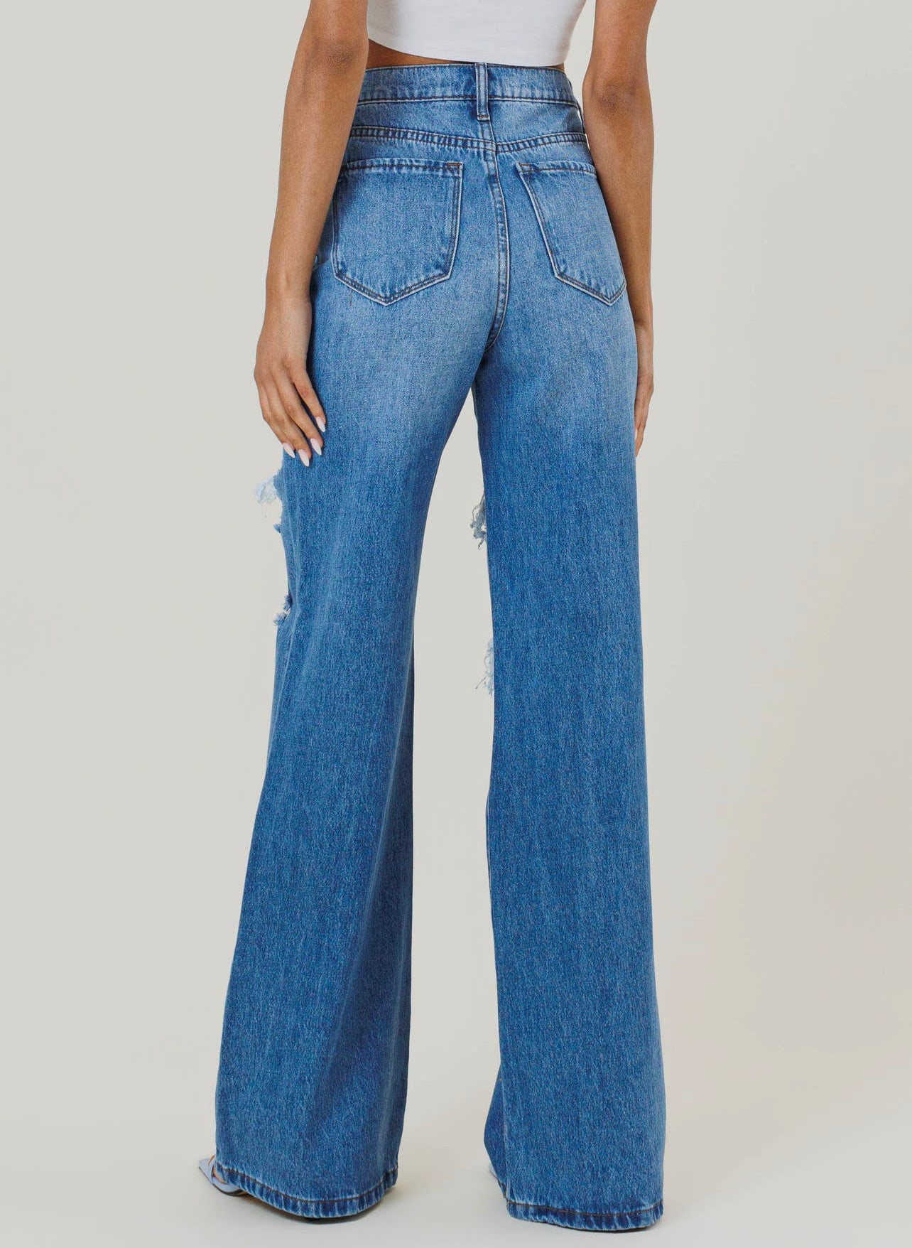 Dixie Distressed Flare Jeans