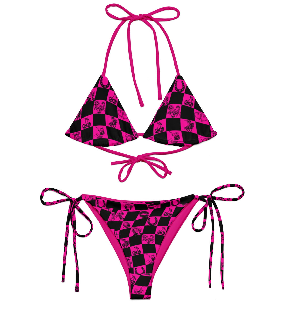Pink checkered Retro Cowgirl bikini