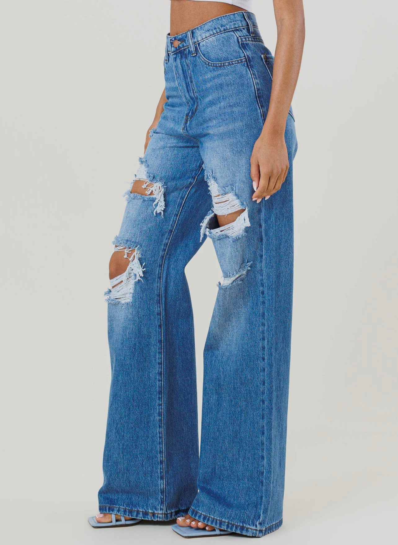 Dixie Distressed Flare Jeans