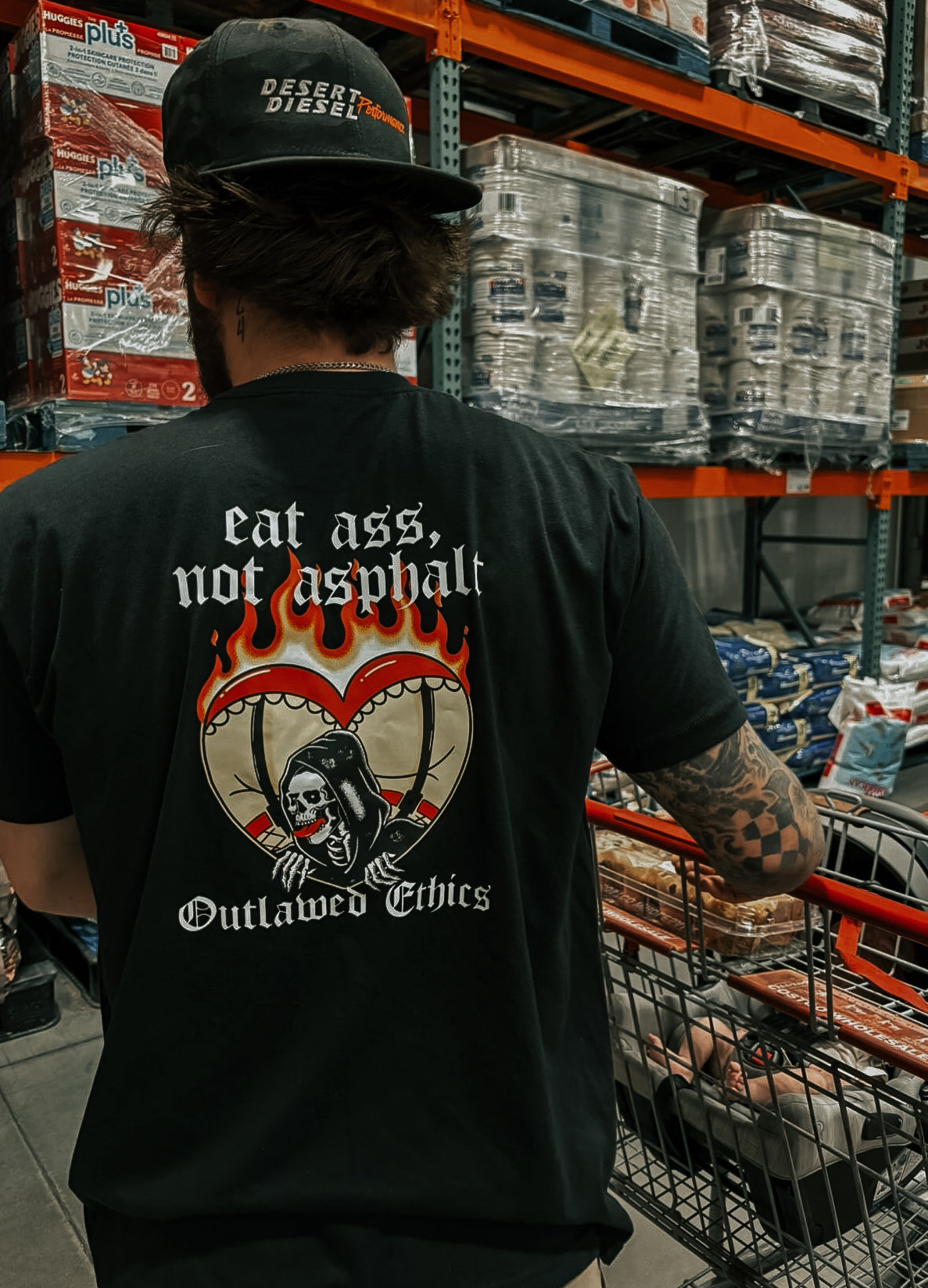Eat ass, not asphalt graphic tee