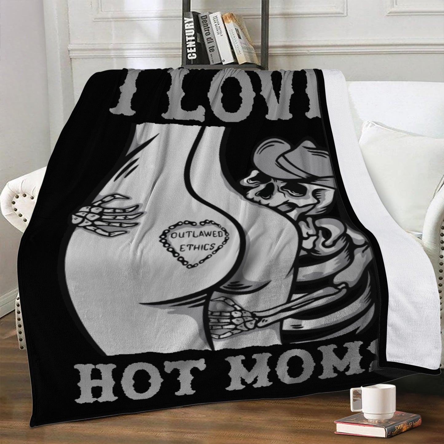 I Love Hot Moms Fleece Blanket