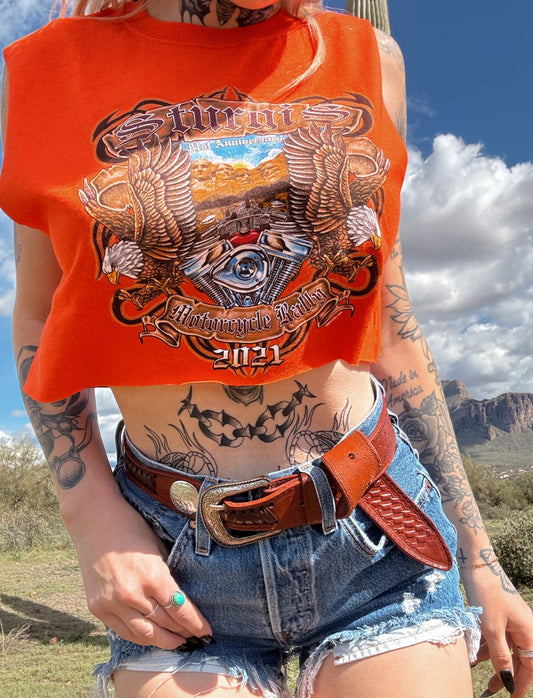 Sturgis Orange Cropped Top