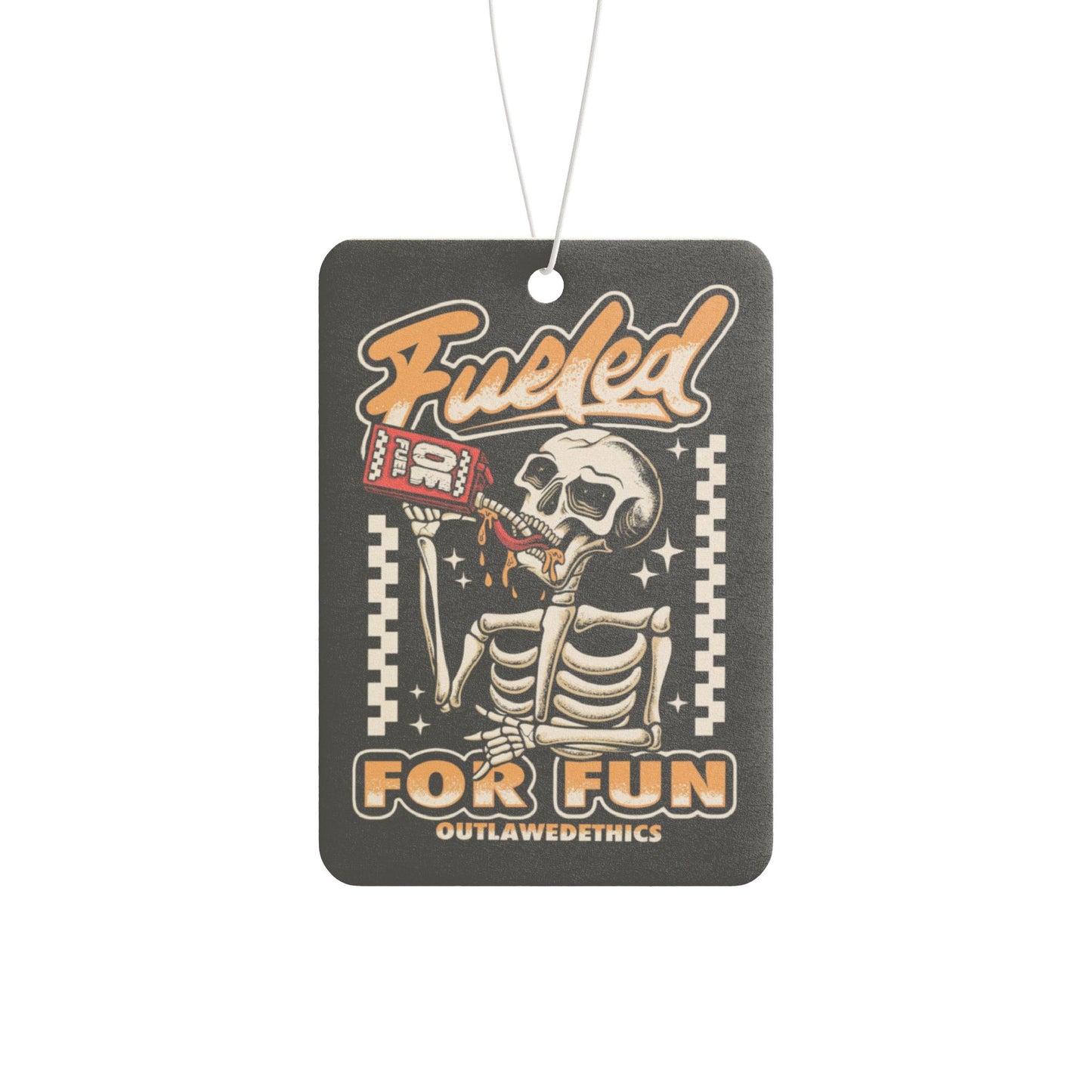 Vintage Skeleton Car Air Freshener - Fueling Fun with Outlaw Vibes