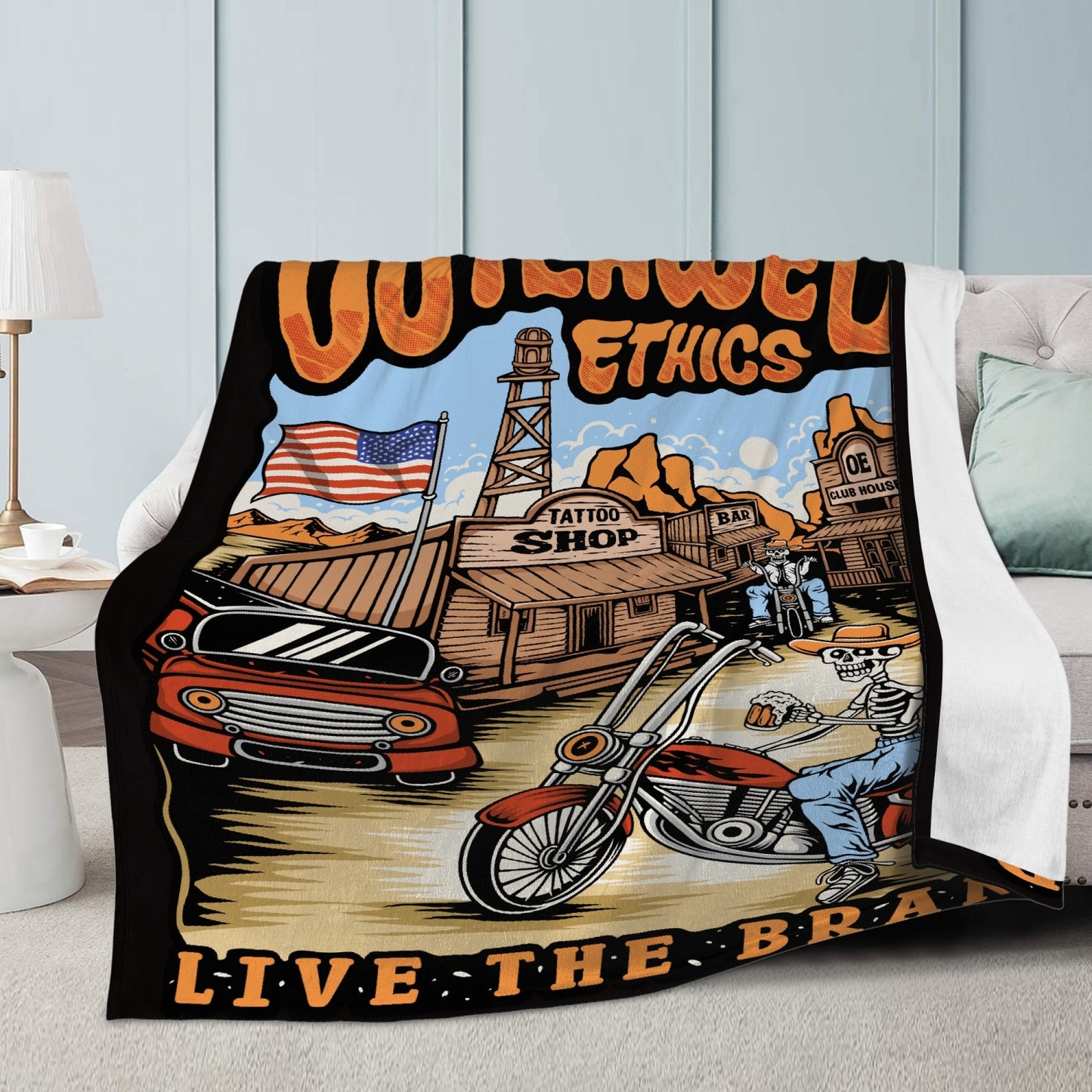 Outlawed Ethics Town Throw Blanket