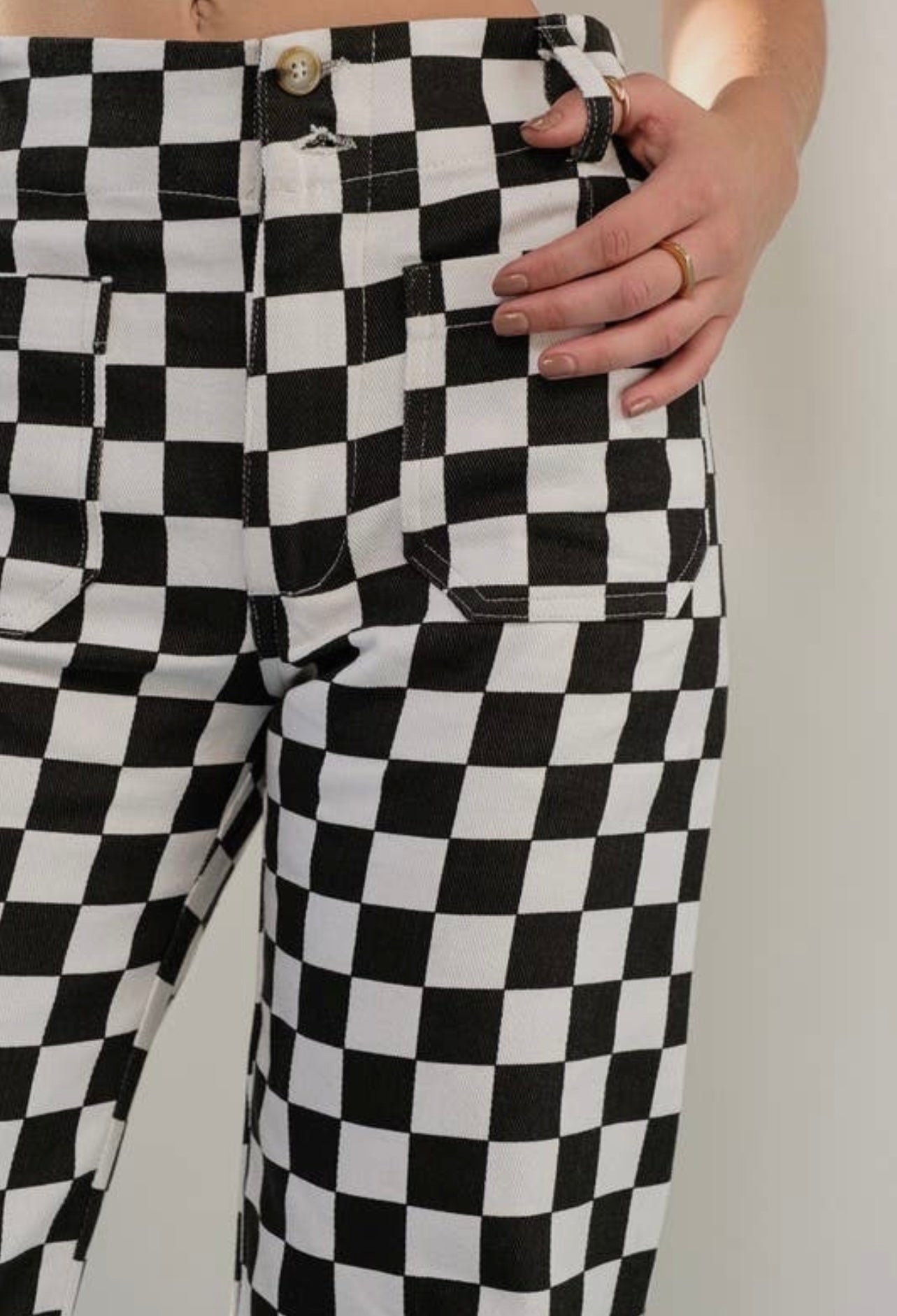 Demin Checkered Pants