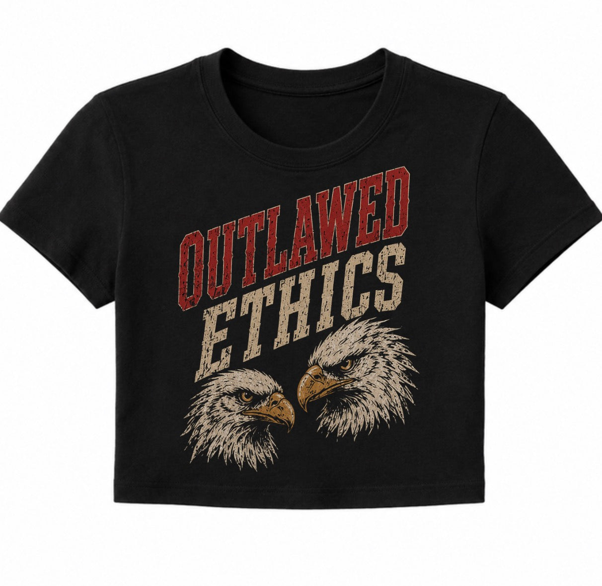American outlaw crop tee