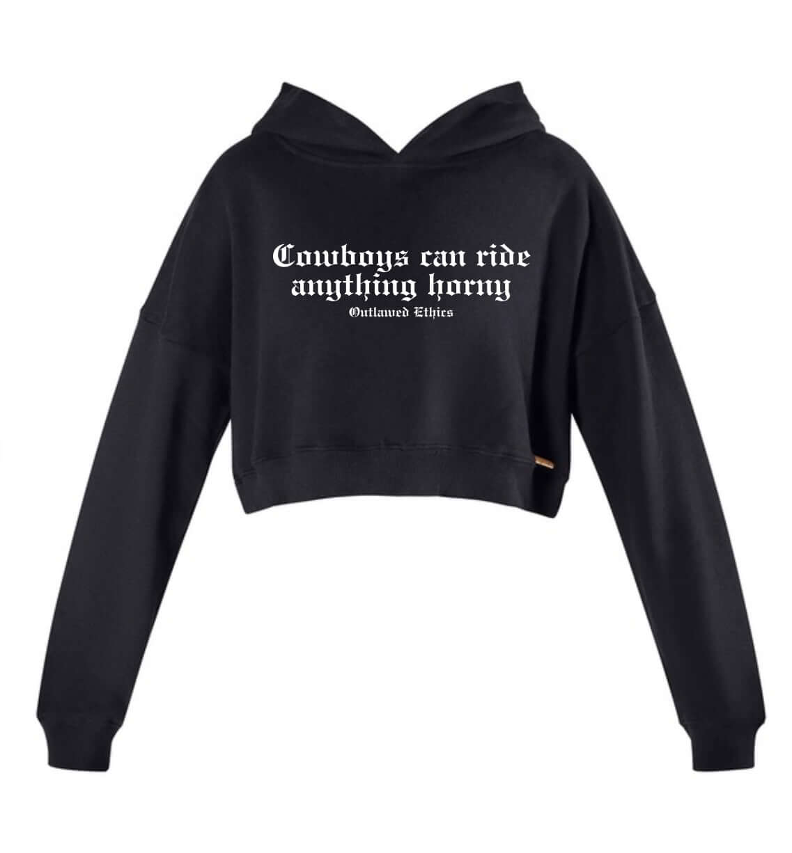 Cowboys can ride anything horny cropped hoodie