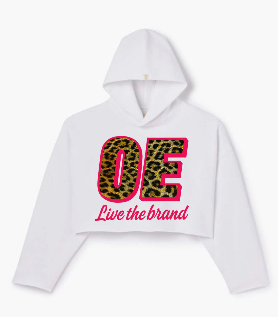 Pink predator cropped hoodie