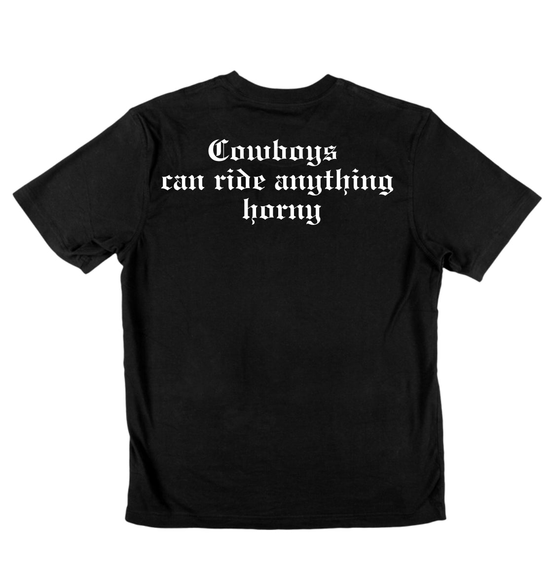 Cowboy can ride anything Horny graphic tee