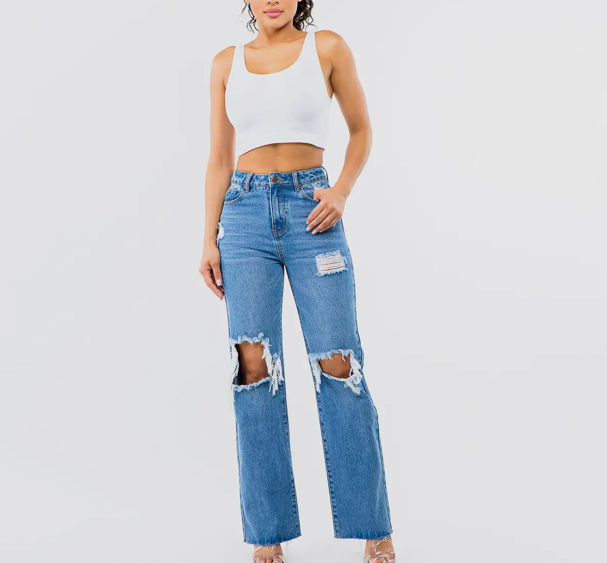 Dixie Distressed Flare Jeans