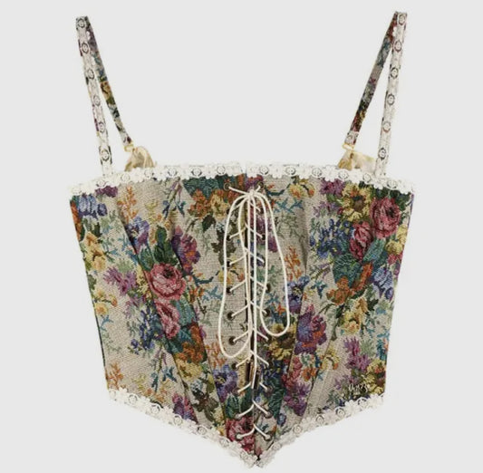 Ultra Vintage Floral Corset Top