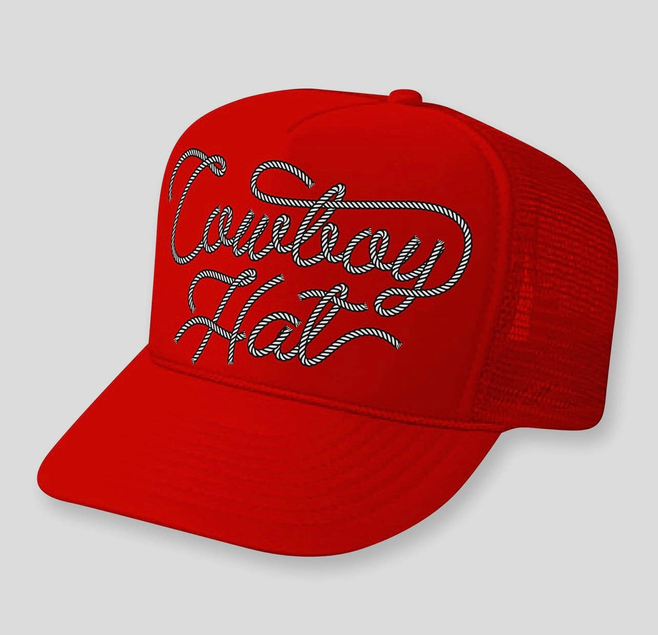 Cowboy Hat Red Trucker Hat