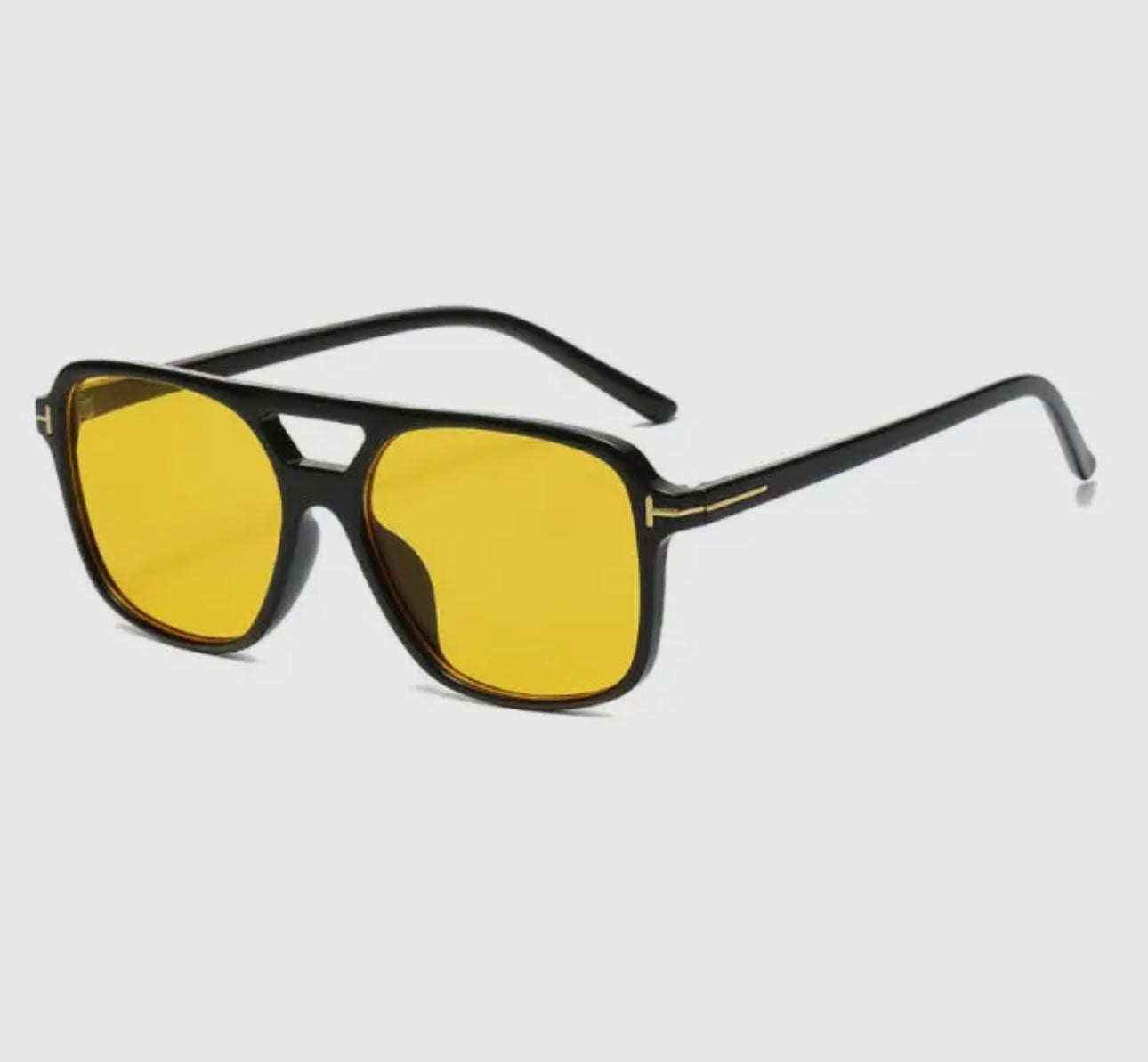 Retro 70's yellow sunglasses