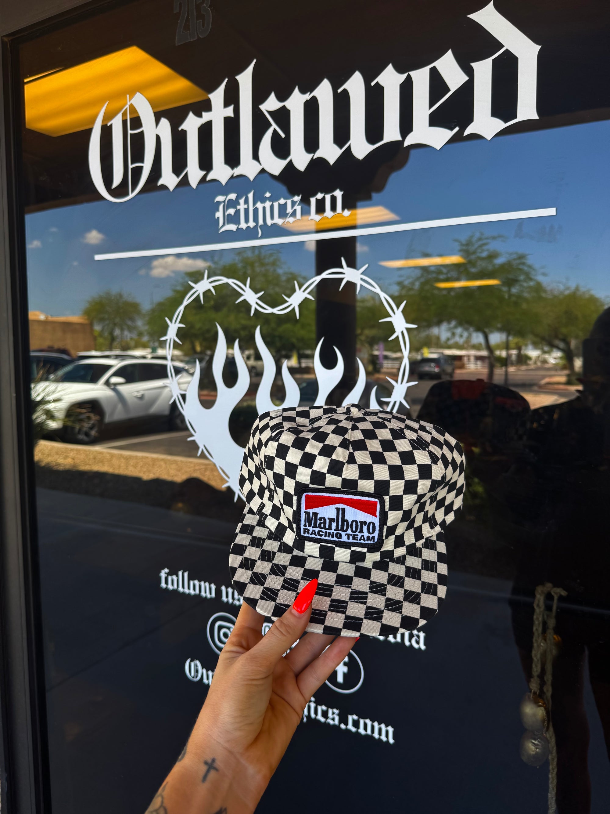 Smokin laps checkered hat 