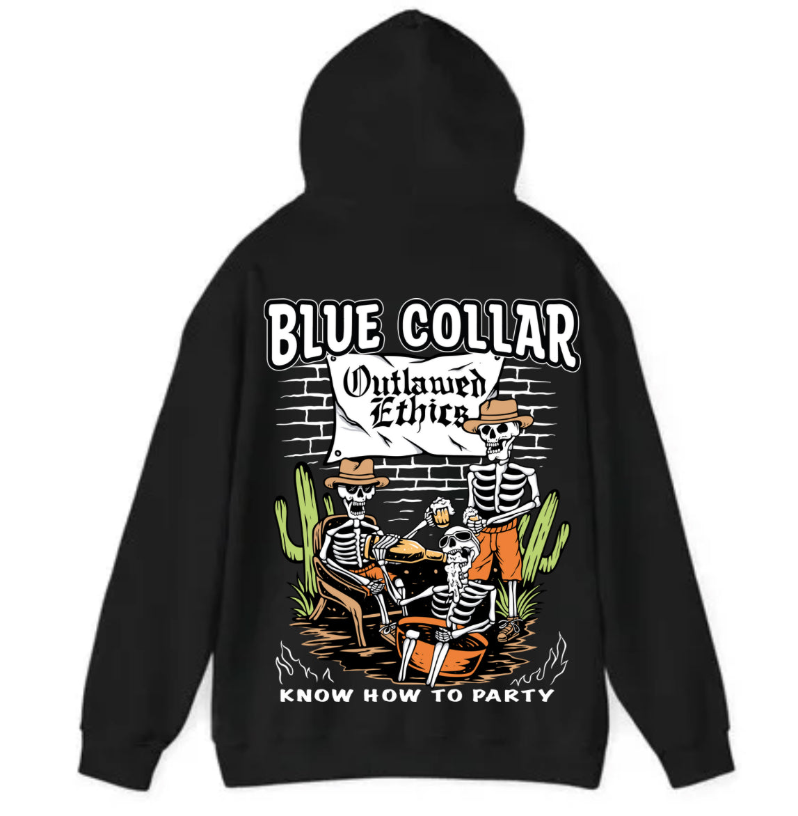 Blue collar know how to party hoodie