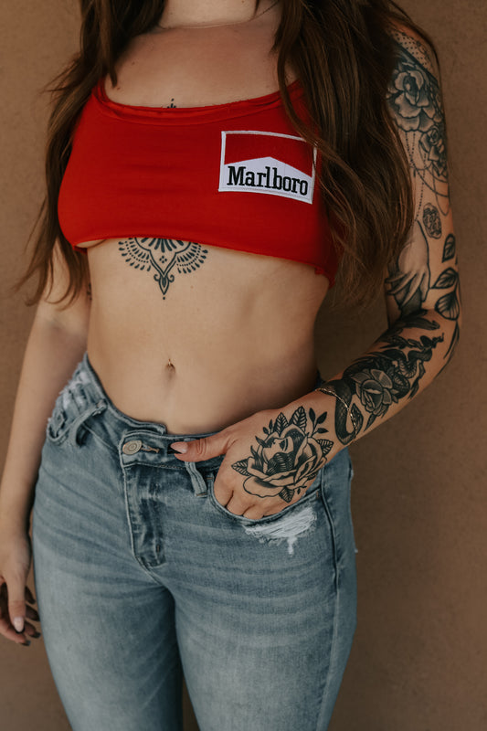 Marlboro patch Red Tank Top