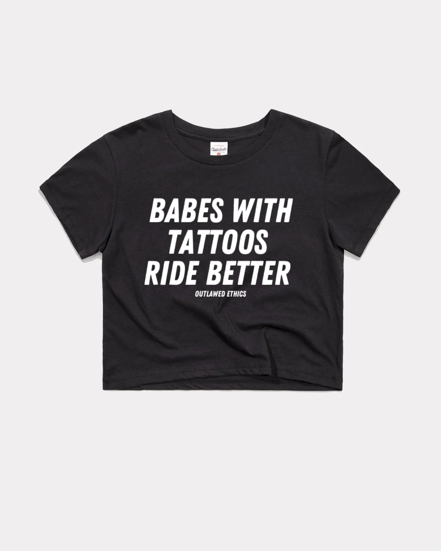 Babes with tattoos ride better crop tee