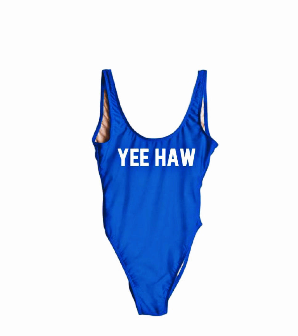 Yee Haw Blue One Piece Swimsuit