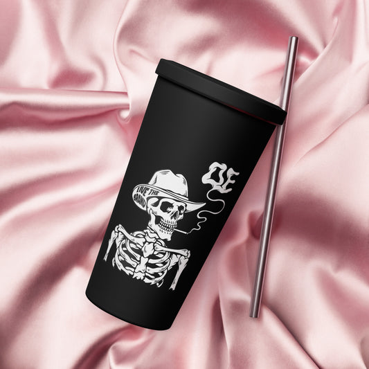 Insulated Branded OE tumbler with a straw