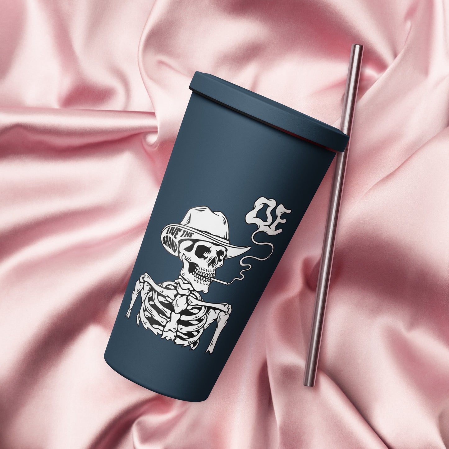 Insulated Branded OE tumbler with a straw