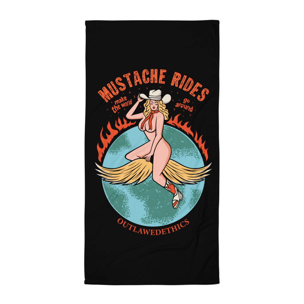 Mustache Rides Beach Towel