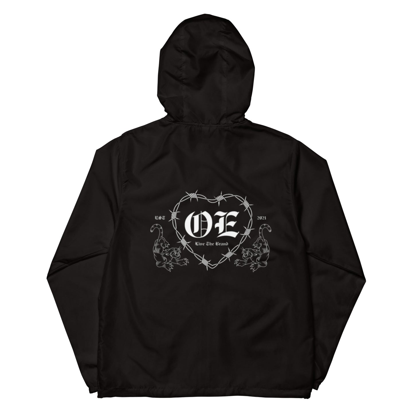 OE Panther Design Unisex lightweight zip up windbreaker