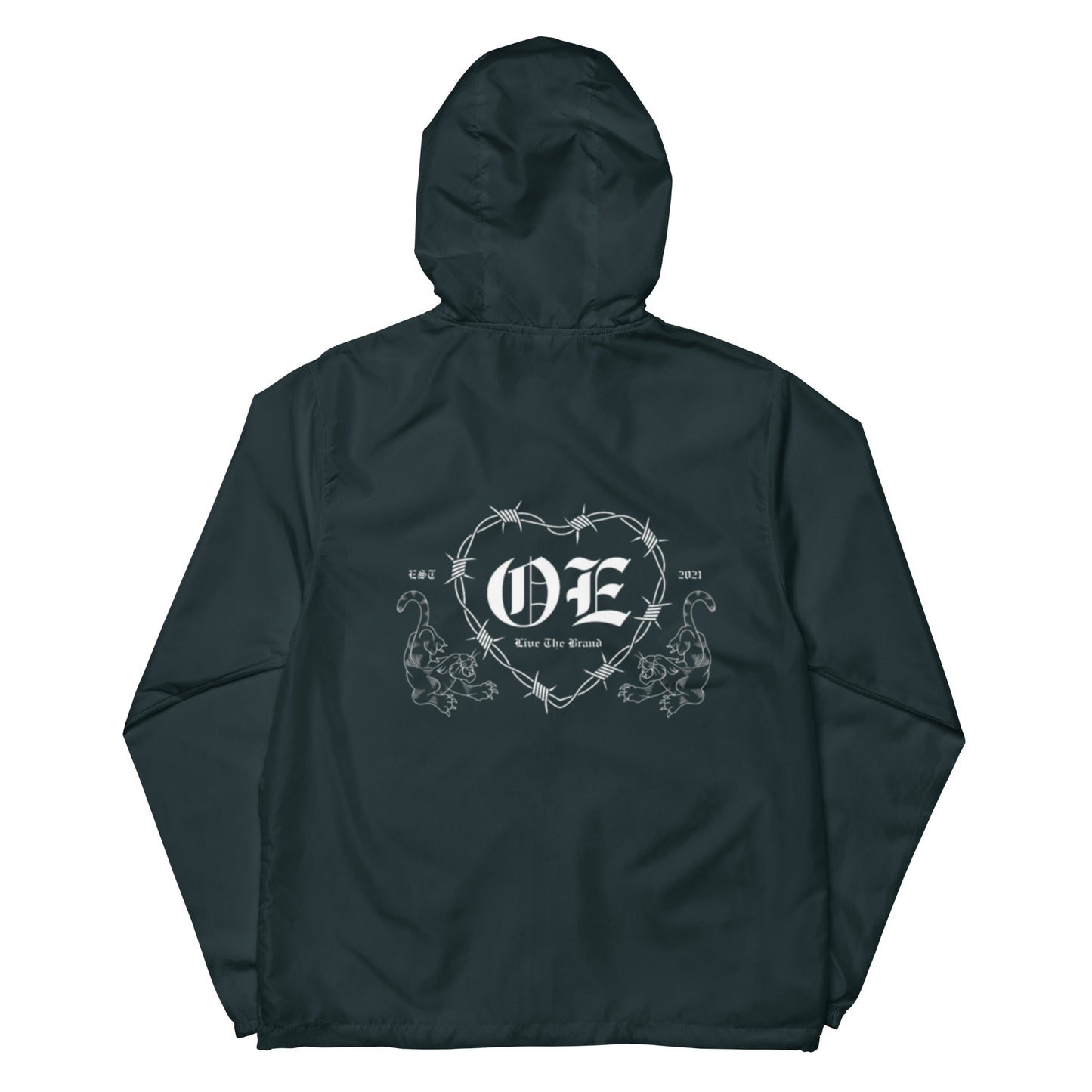 OE Panther Design Unisex lightweight zip up windbreaker