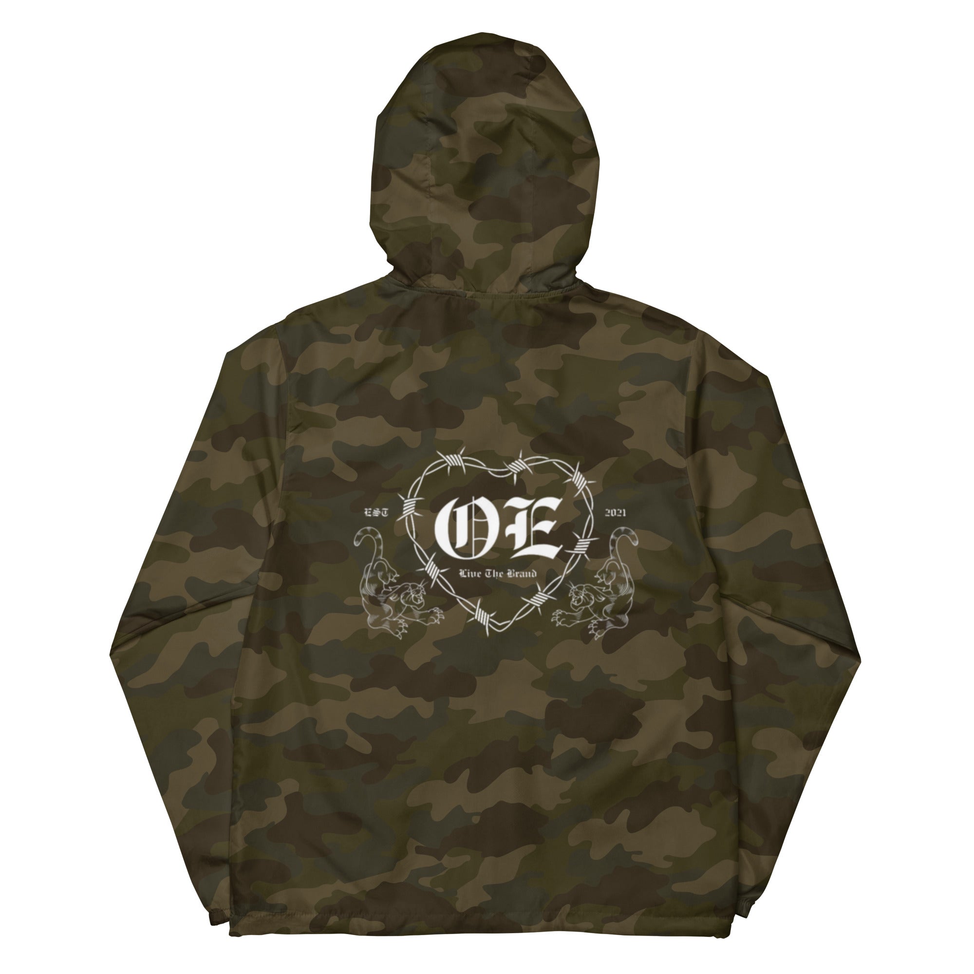 OE Panther Design Unisex lightweight zip up windbreaker
