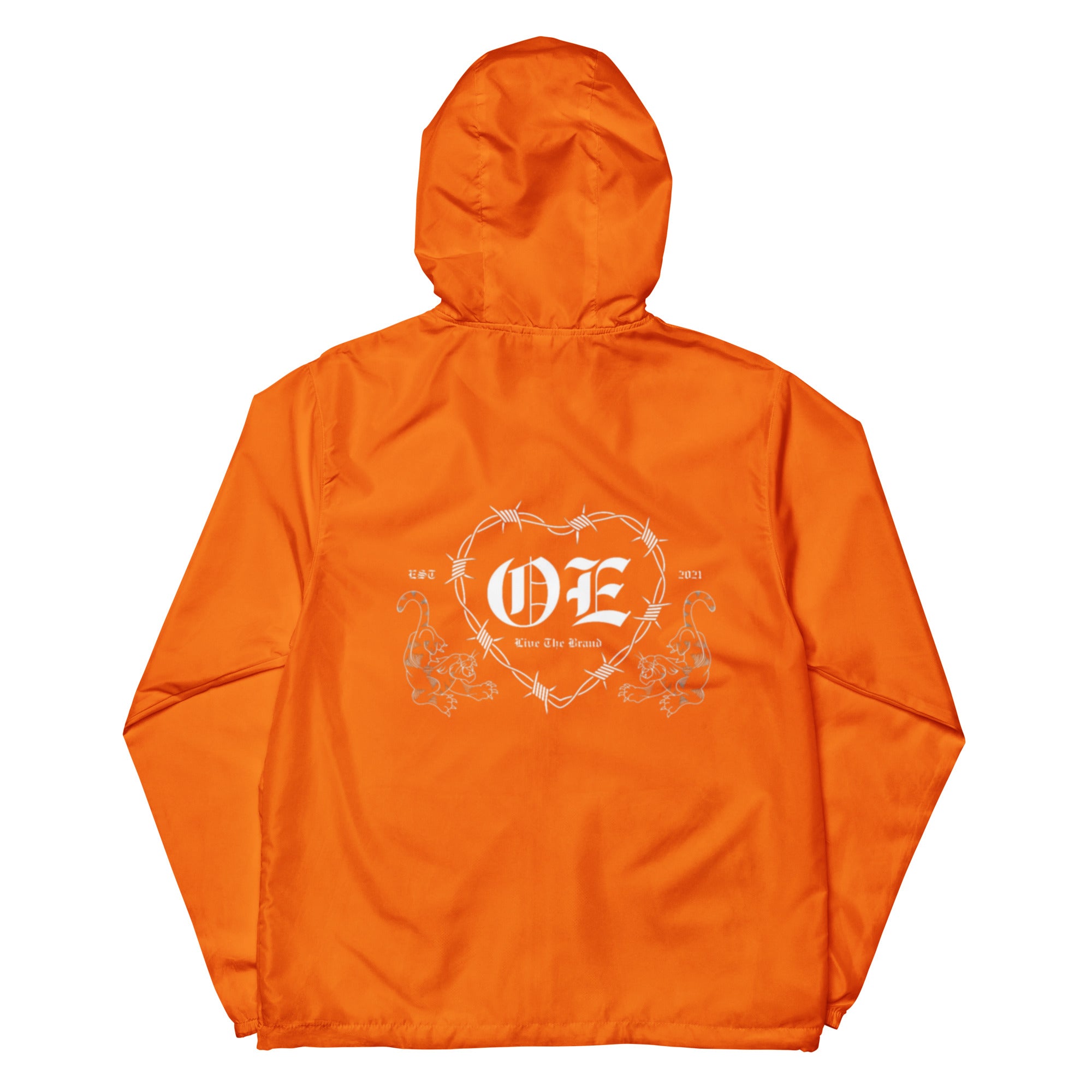 OE Panther Design Unisex lightweight zip up windbreaker