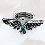 Turquoise Beaded Thunderbird Ring