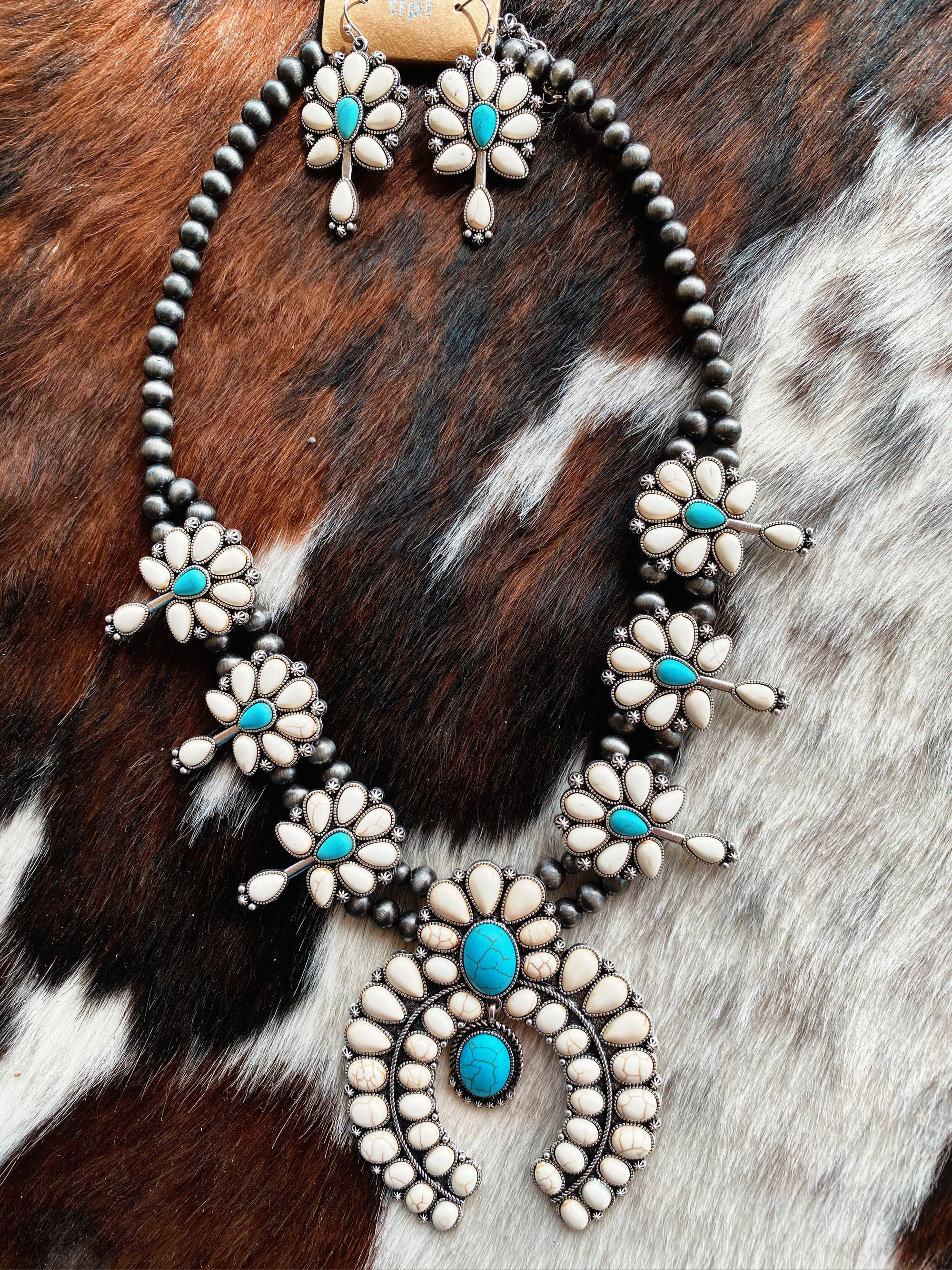 white-and-turquoise-cluster-squash-blossom-silver-navajo-inspired