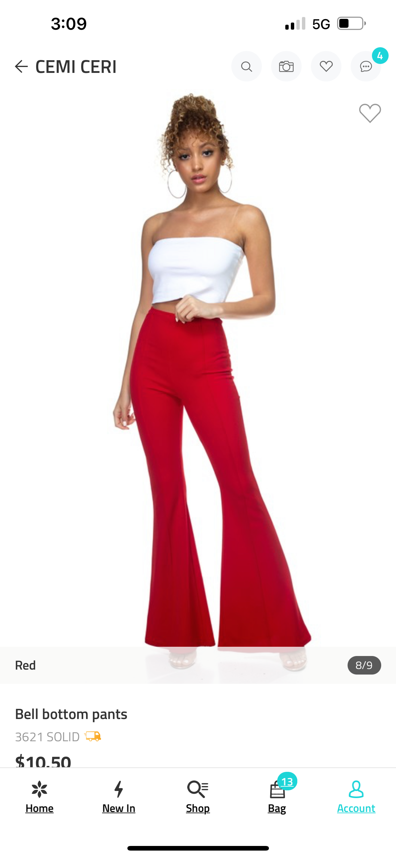 Red Rose Bell Bottoms