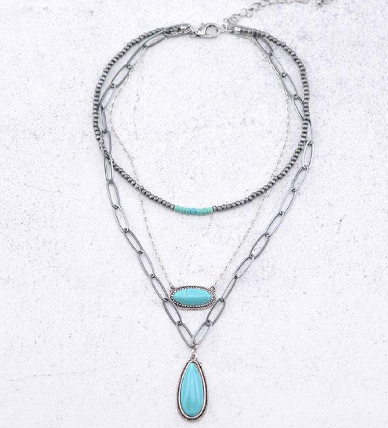 Choker Stacked Turquoise Necklace