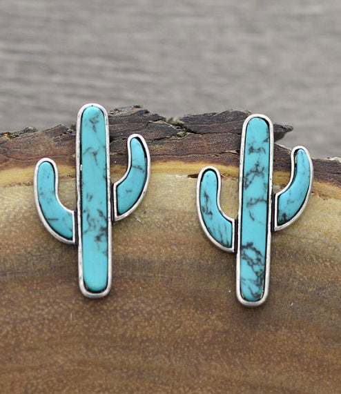 Arizona Turquoise Cactus Earrings