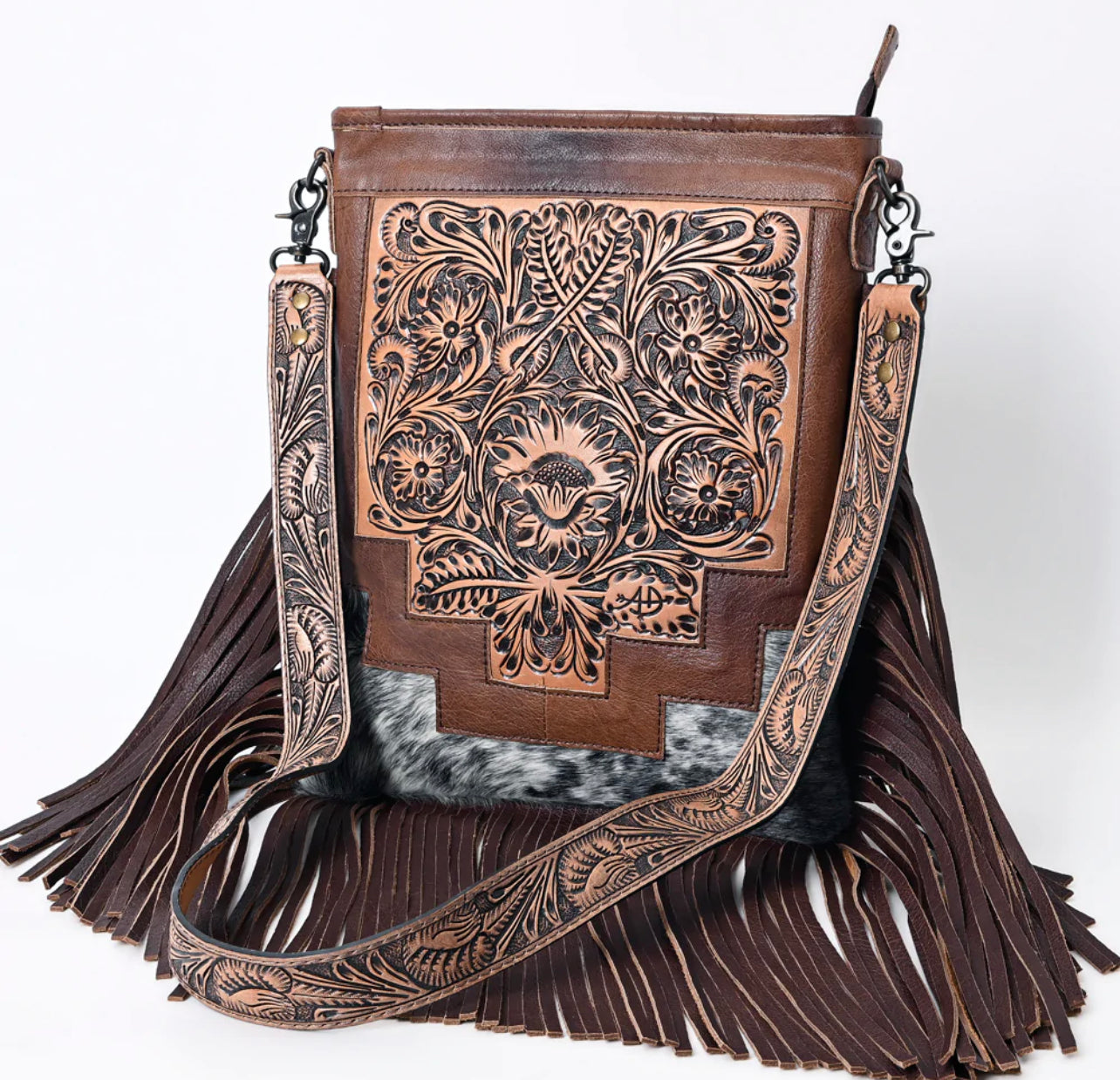 Leather Tooled Cowhide Concealed Carry Bag