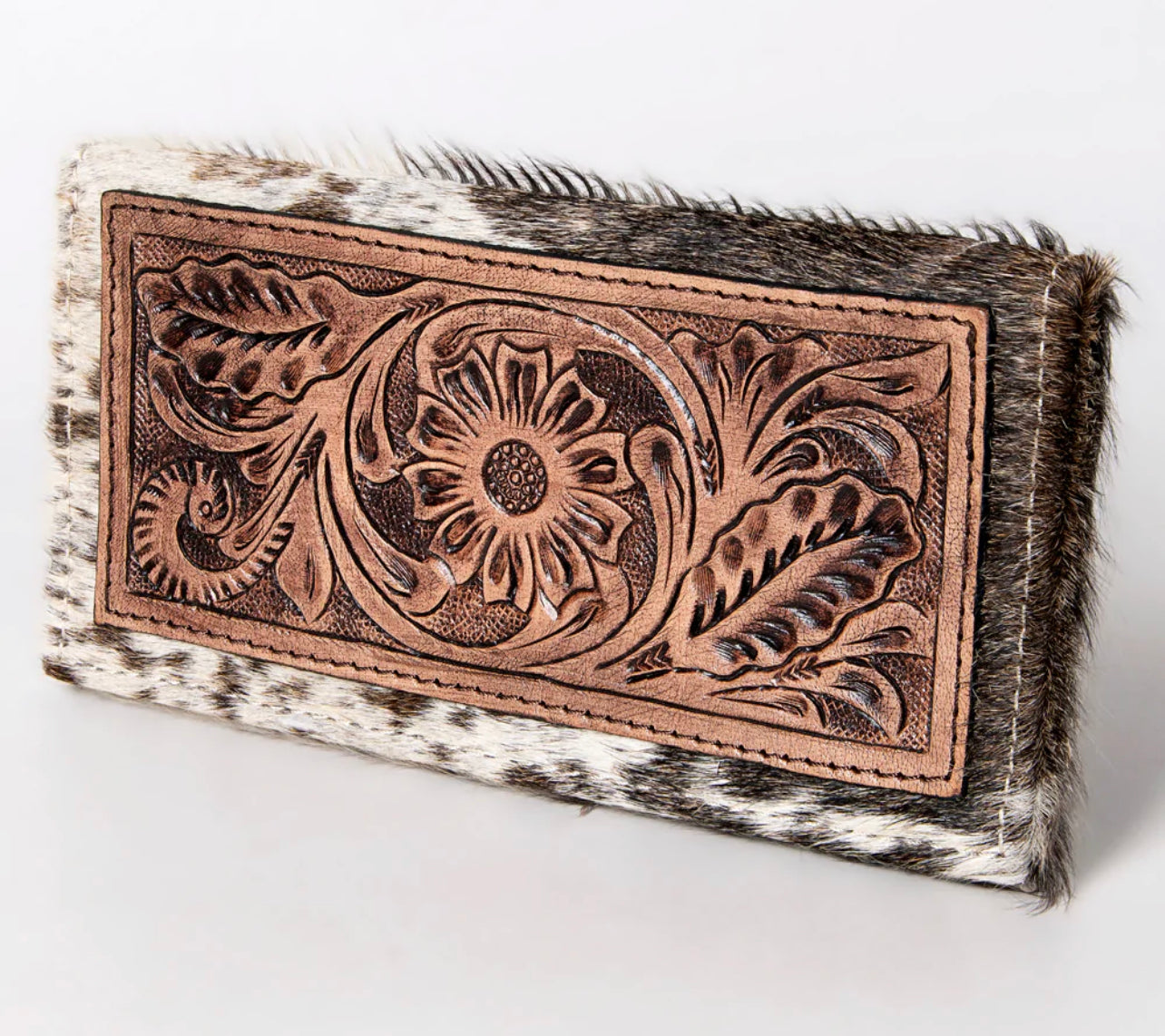 Cowhide Leather Tooled Wallet