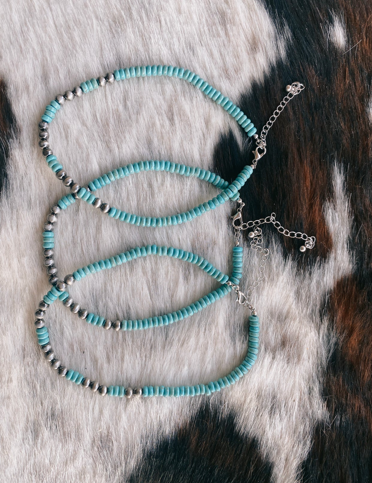Turquoise & Silver Navajo Inspired Choker