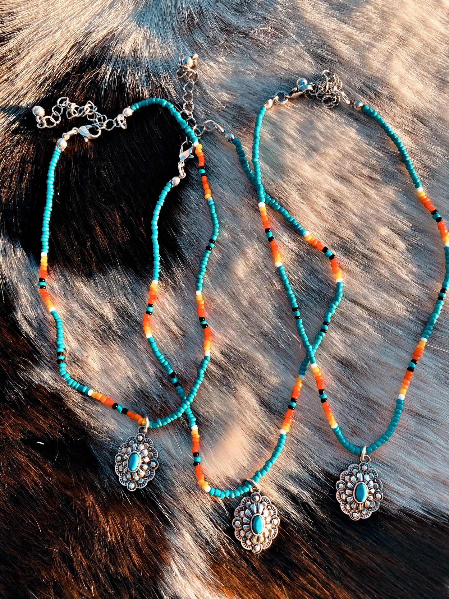 Beaded turquoise necklace choker