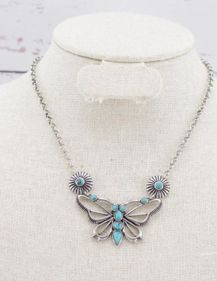 Western Turquoise Butterfly Necklace