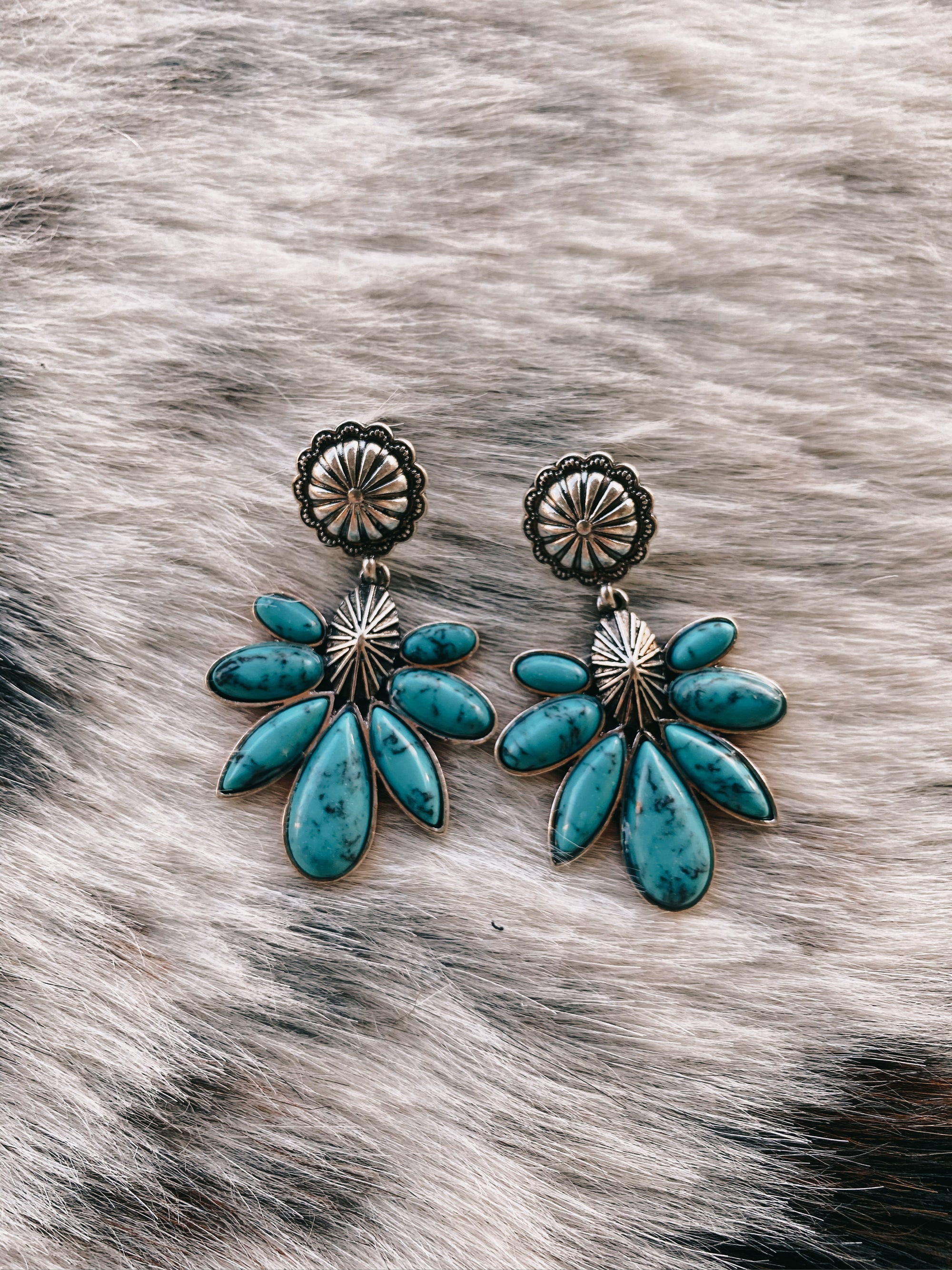 Turquoise Squash Blossom Earrings