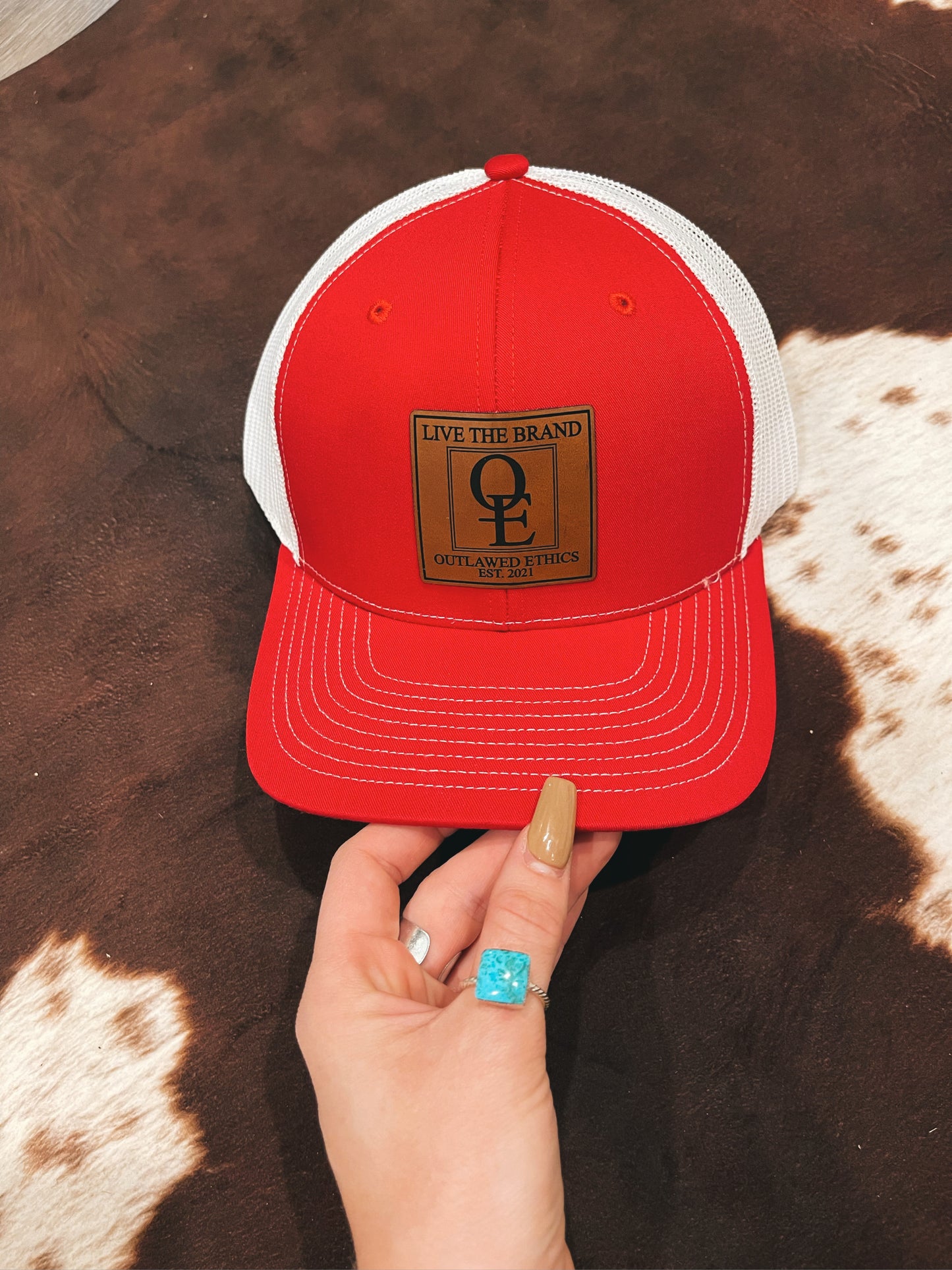 Red/White OE Brand hat